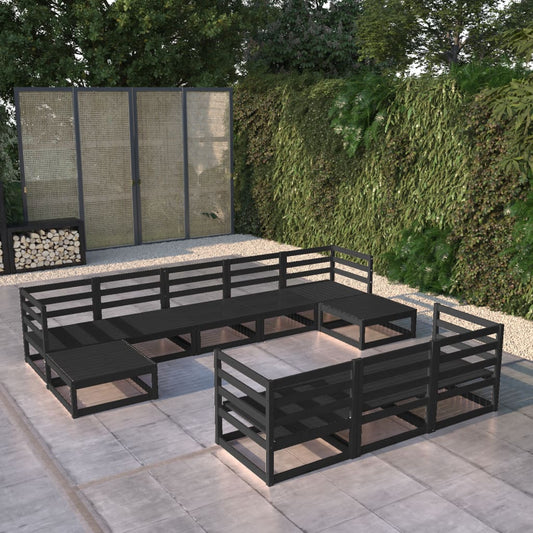 vidaXL 10 Piece Garden Lounge Set Solid Pinewood