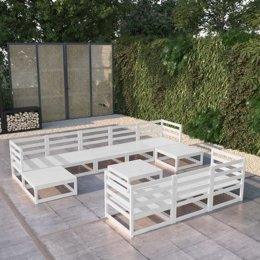 vidaXL 11 Piece Garden Lounge Set Solid Pinewood