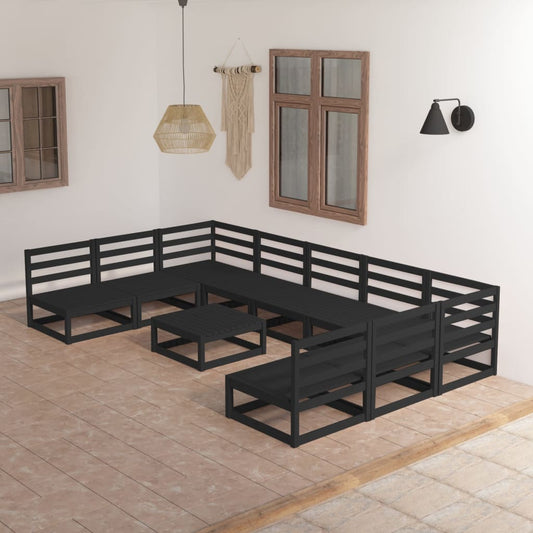 vidaXL 10 Piece Garden Lounge Set Solid Pinewood