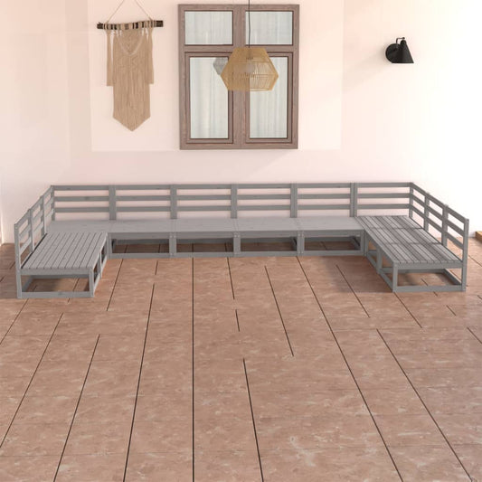 vidaXL 10 Piece Garden Lounge Set Solid Pinewood