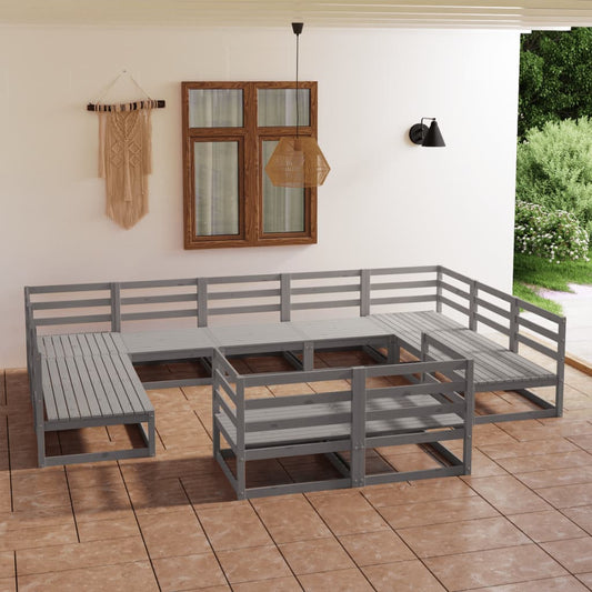 vidaXL 11 Piece Garden Lounge Set Solid Pinewood