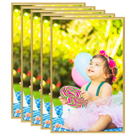 vidaXL Photo Frames Collage 5 pcs for Table Gold 13x18 cm MDF