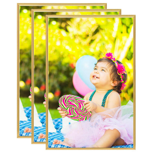 vidaXL Photo Frames Collage 3 pcs for Wall or Table Gold 70x90 cm MDF