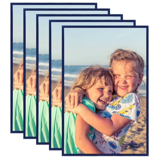 vidaXL Photo Frames Collage 5 pcs for Wall or Table Blue 28x35 cm MDF