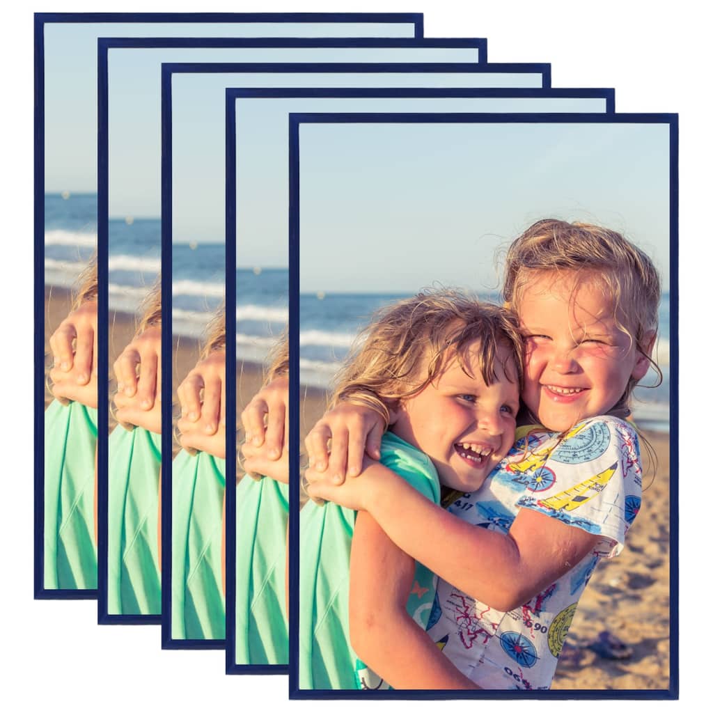 vidaXL Photo Frames Collage 5 pcs for Wall Blue 59.4x84cm MDF