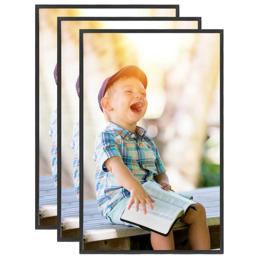 vidaXL Photo Frames Collage 3 pcs for Table Black 10x15 cm MDF