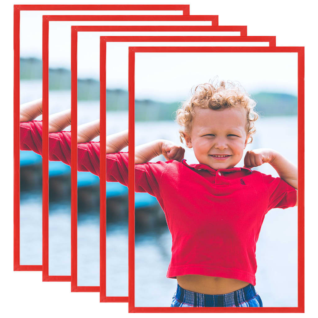 vidaXL Photo Frames Collage 5 pcs for Wall or Table Red 28x35 cm MDF