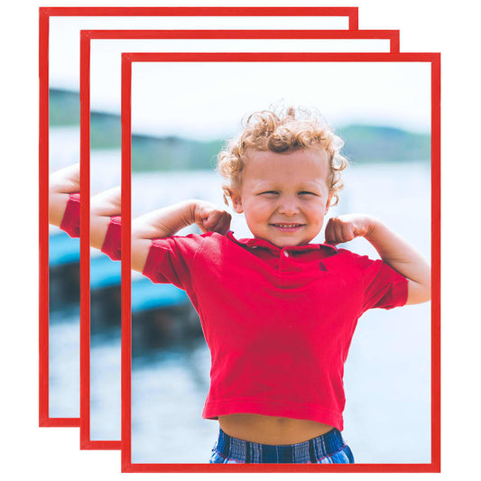 vidaXL Photo Frames Collage 3 pcs for Wall or Table Red 50x60 cm MDF
