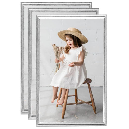 vidaXL Photo Frames Collage 3 pcs for Table Silver 13x18cm MDF