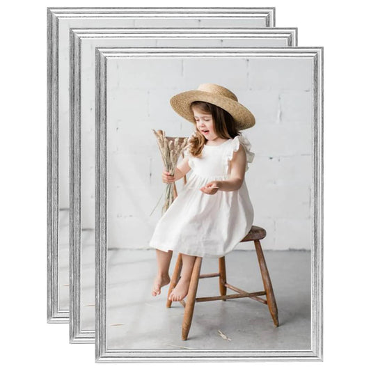 vidaXL Photo Frames Collage 3 pcs for Wall or Table Silver 29.7x42 cm