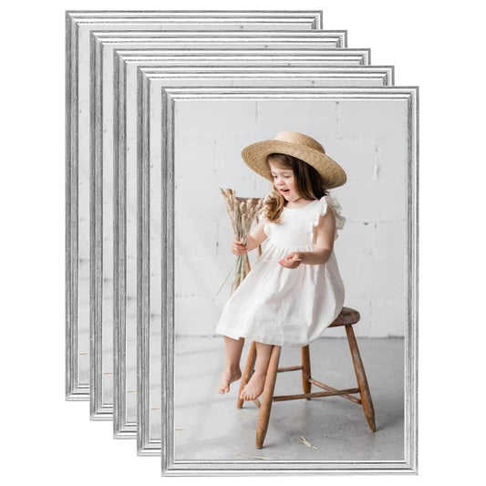 vidaXL Photo Frames Collage 5 pcs for Wall or Table Silver 50x70cm MDF
