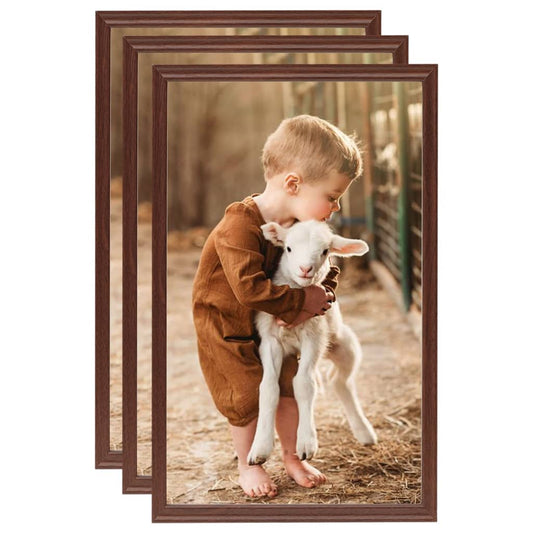 vidaXL Photo Frames Collage 3 pcs for Table Brown 13x18 cm MDF
