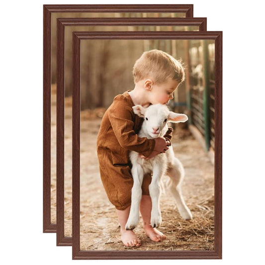vidaXL Photo Frames Collage 3pcs for Wall or Table Brown 59.4x84cm MDF
