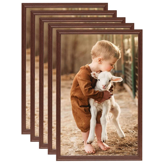 vidaXL Photo Frames Collage 5 pcs for Wall or Table Brown 70x90 cm MDF