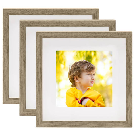 vidaXL 3D Box Photo Frames 3 pcs Dark Wood 28x28cm for 20x20cm Picture