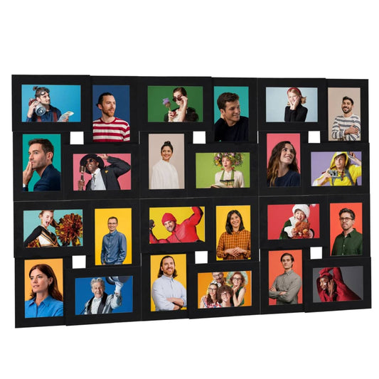 vidaXL Collage Photo Frame for 24x(13x18 cm) Picture Black MDF