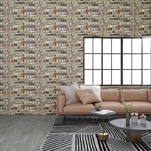 vidaXL 3D Wall Panels with Multicolour Brick Design 10 pcs EPS