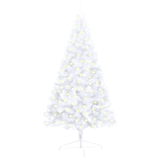 vidaXL Artificial Half Pre-lit Christmas Tree with Stand White 120 cm PVC