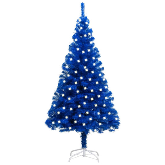 vidaXL Artificial Pre-lit Christmas Tree with Stand Blue 120 cm PVC