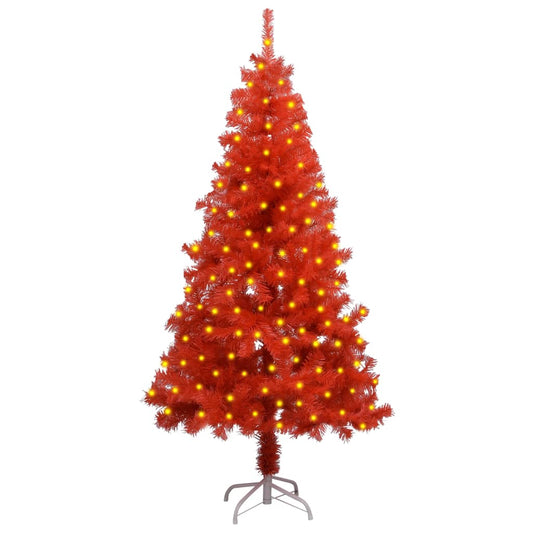 vidaXL Artificial Pre-lit Christmas Tree with Stand Red 150 cm PVC