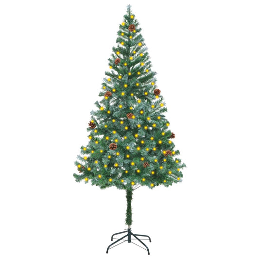 vidaXL Artificial Pre-lit Christmas Tree with Pinecones 180 cm