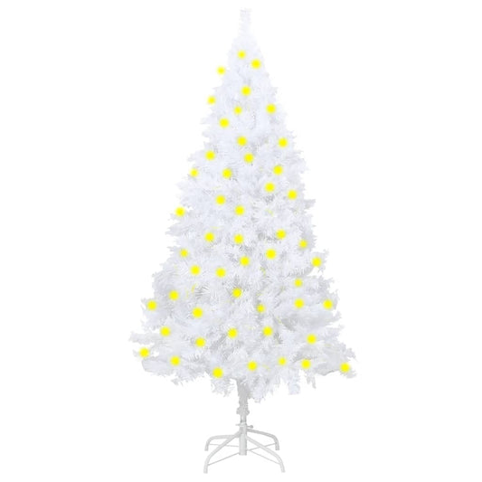 vidaXL Artificial Pre-lit Christmas Tree with Thick Branches White 150 cm