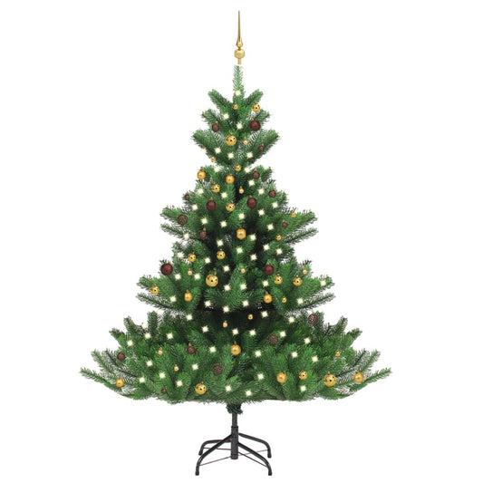 vidaXL Nordmann Fir Artificial Christmas Tree LED&Ball Set Green 240cm