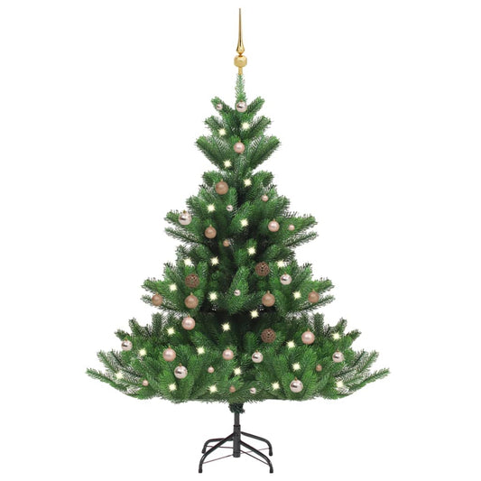vidaXL Nordmann Fir Artificial Christmas Tree LED&Ball Set Green 150cm
