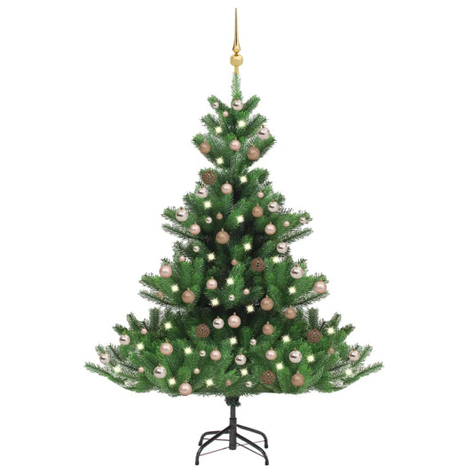 vidaXL Nordmann Fir Artificial Christmas Tree LED&Ball Set Green 240cm