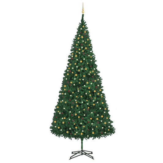 vidaXL Artificial Pre-lit Christmas Tree with Ball Set 500 cm Green