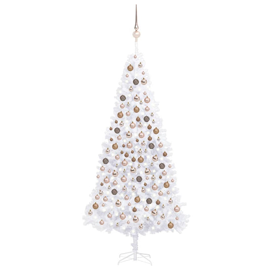 vidaXL Artificial Pre-lit Christmas Tree with Ball Set LEDs 300 cm White