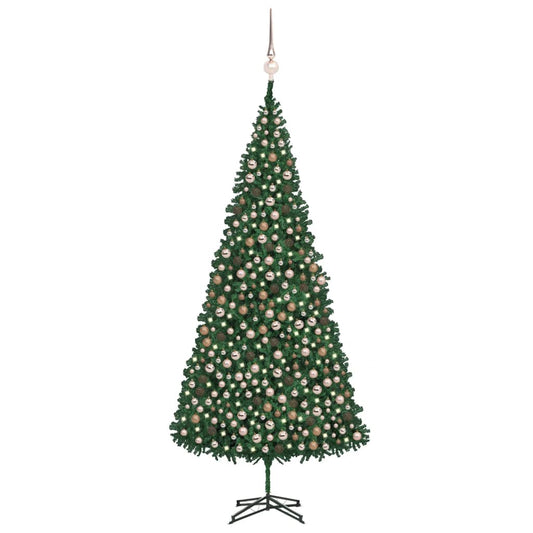 vidaXL Artificial Pre-lit Christmas Tree with Ball Set 500 cm Green