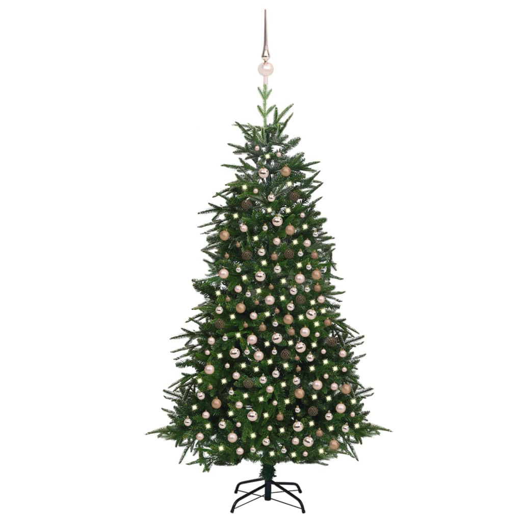 vidaXL Artificial Christmas Tree LEDs&Ball Set Green 240 cm PVC&PE