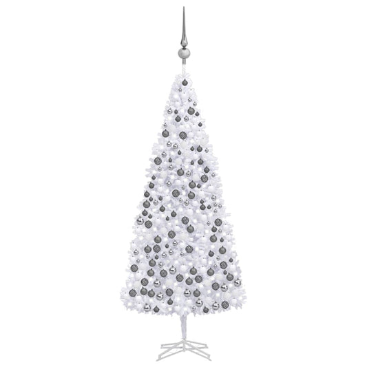 vidaXL Artificial Pre-lit Christmas Tree with Ball Set 500 cm White