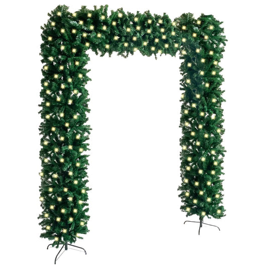 vidaXL Christmas Tree Arch with LEDs Green 240 cm