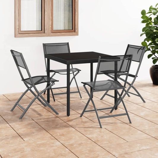 vidaXL 5 Piece Outdoor Dining Set Steel
