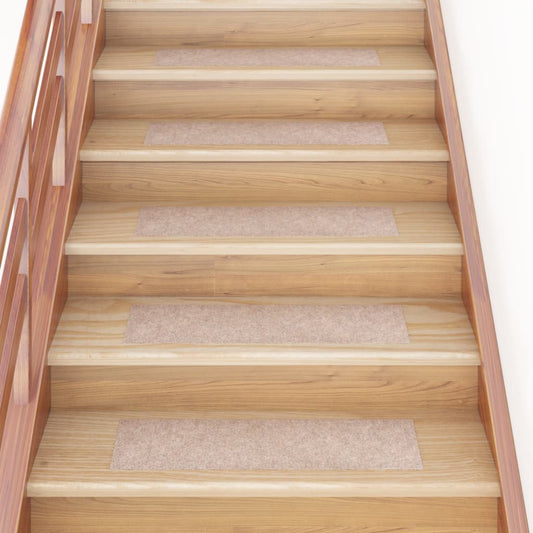 vidaXL Self-adhesive Stair Mats Rectangular 15 pcs 76x20 cm Light Brown