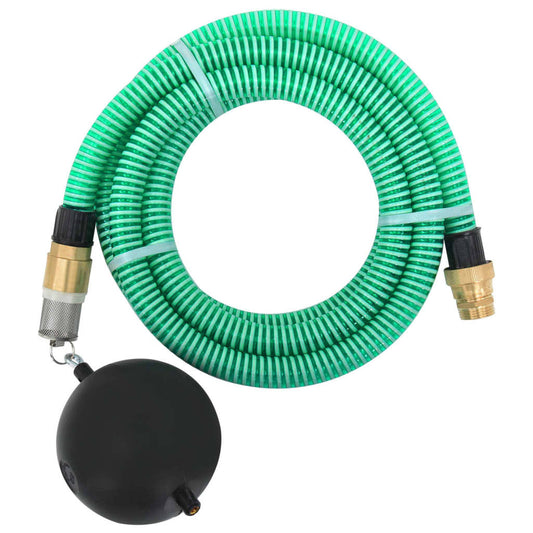 vidaXL Suction Hose with Brass Connectors Green 1.1" 7 m PVC