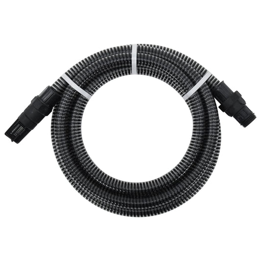 vidaXL Suction Hose with PVC Connectors Black 1" 4 m PVC