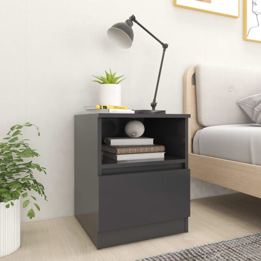 vidaXL Bed Cabinet Grey 40x40x50 cm Engineered Wood