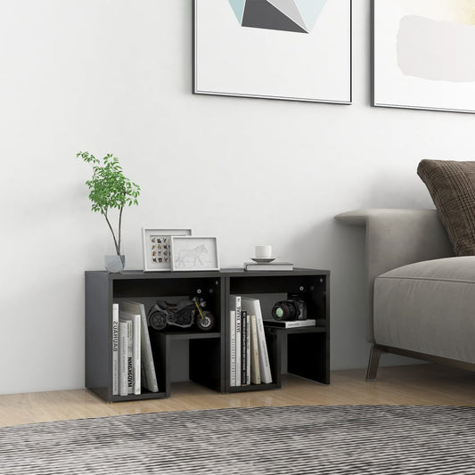 vidaXL Bed Cabinets 2 pcs High Gloss Grey 40x30x40 cm Engineered Wood