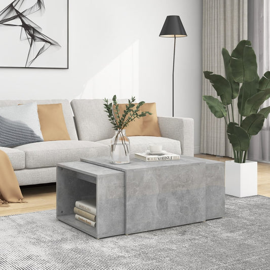vidaXL 3 Piece Nesting Coffee Table Set Concrete Grey 60x60x38 cm