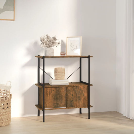 vidaXL 3-Tier Shelving Unit with Cabinet 80x40x92 cm Steel and Engineered Wood