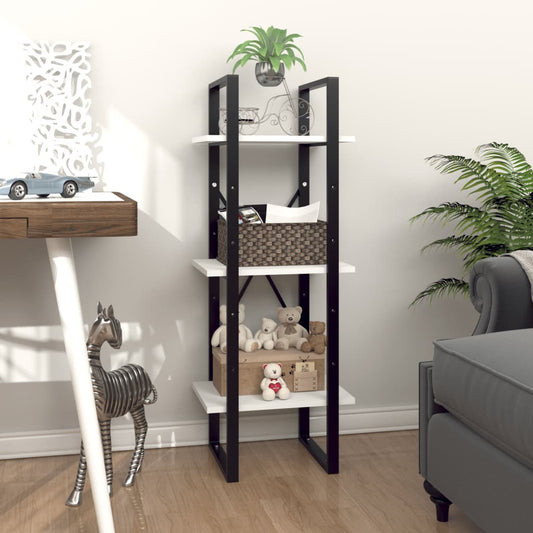 vidaXL 3-Tier Book Cabinet White 40x30x105 cm Engineered Wood