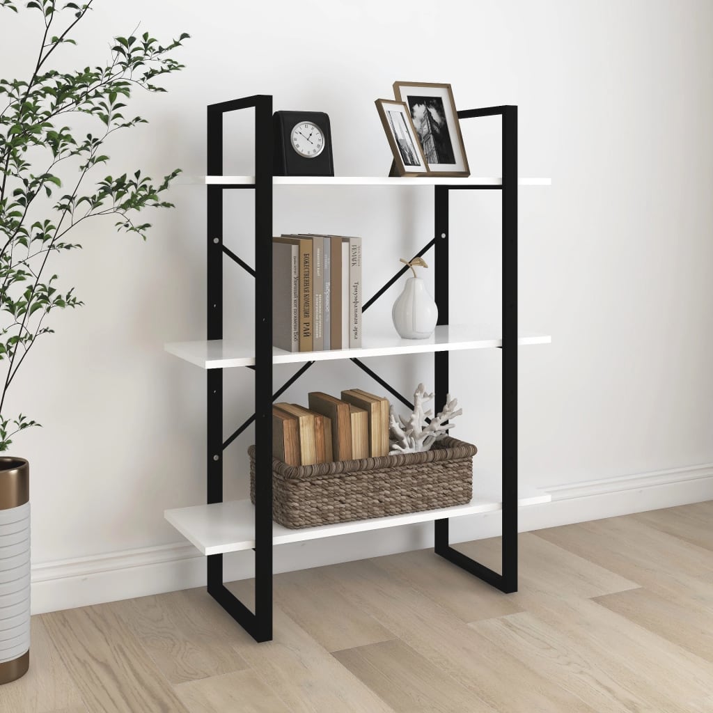 vidaXL Book Cabinet White 80x30x105 cm Engineered Wood