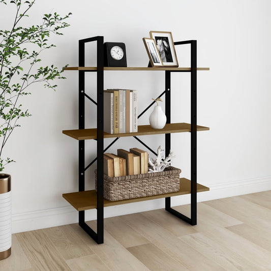 vidaXL 3-Tier Book Cabinet 80x30x105 cm Solid Pine Wood
