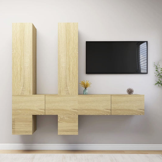 vidaXL 6 Piece TV Cabinet Set Sonoma Oak Engineered Wood