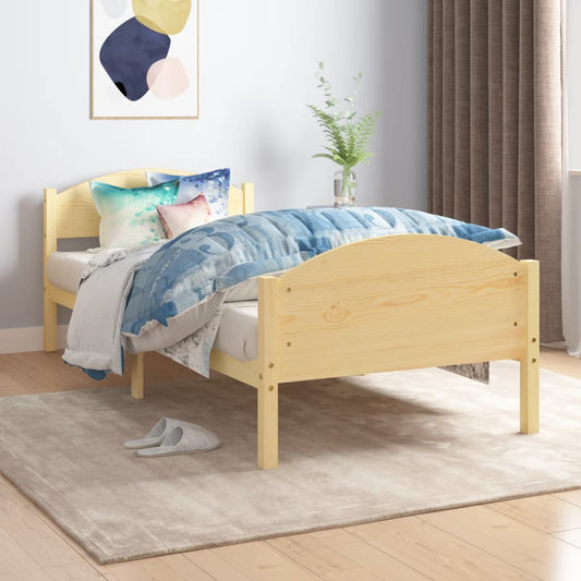 vidaXL Bed Frame Solid Pine Wood 90x200 cm