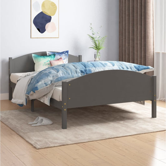 vidaXL Bed Frame Dark Grey Solid Pine Wood 120x200 cm