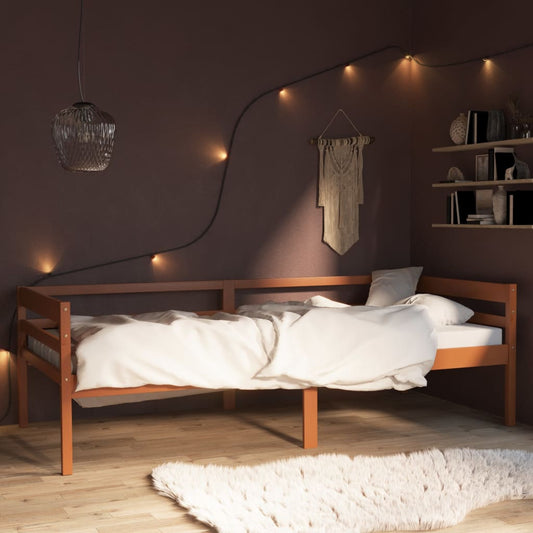 vidaXL Bed Frame Honey Brown Solid Pinewood 90x200 cm